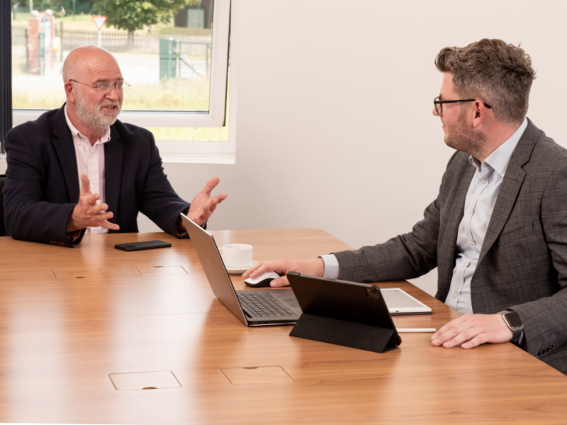 Jon and James having a meeting